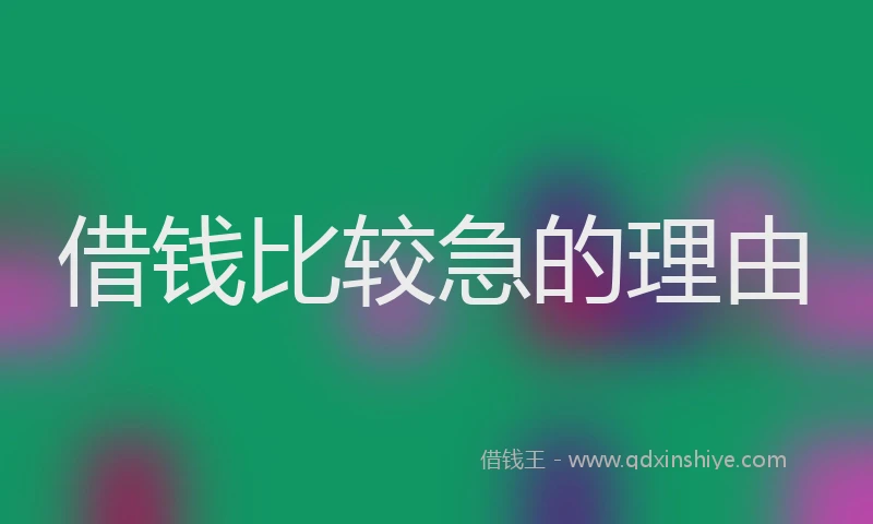 借钱比较急的理由