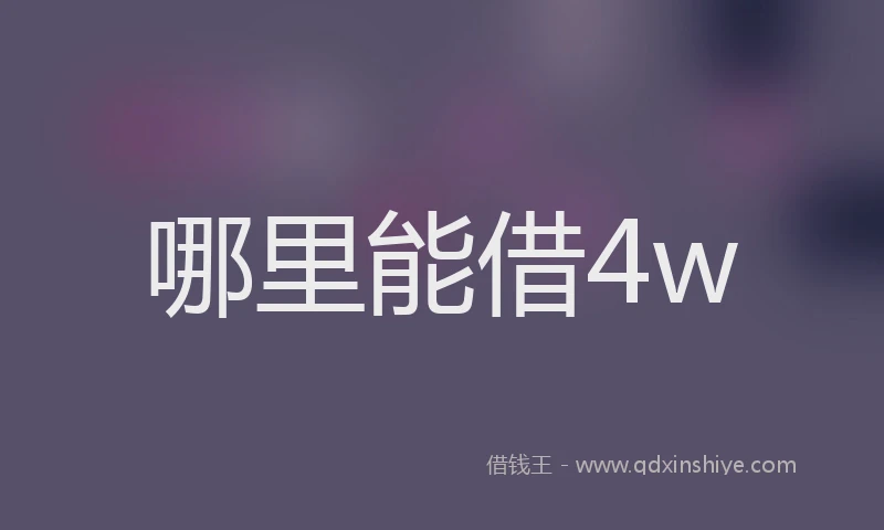 哪里能借4w