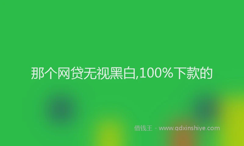 那个网贷无视黑白,100%下款的