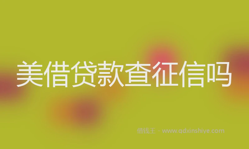 美借贷款查征信吗