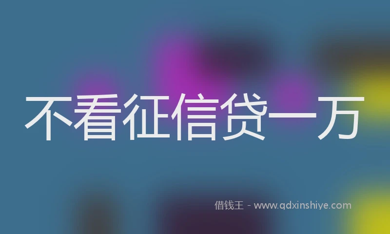 不看征信贷一万