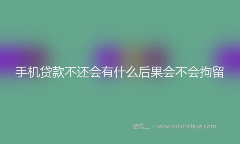 手机贷款不还会有什么后果会不会拘留