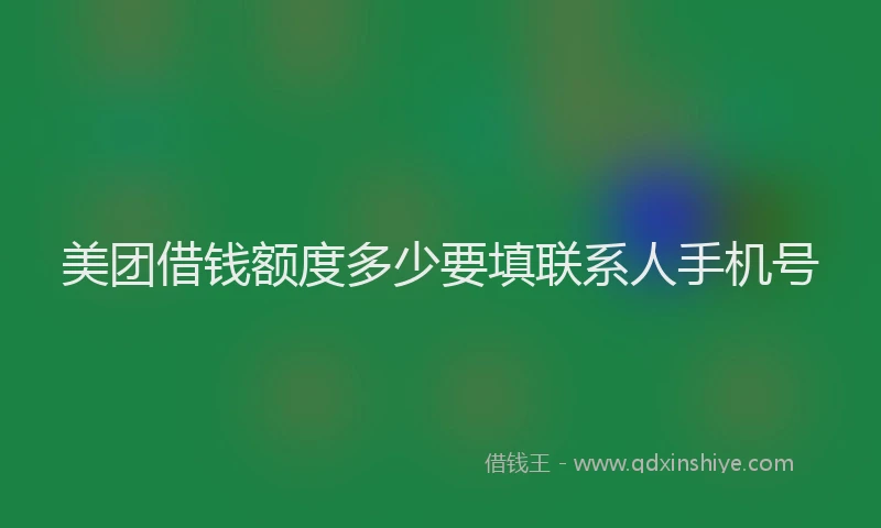 美团借钱额度多少要填联系人手机号