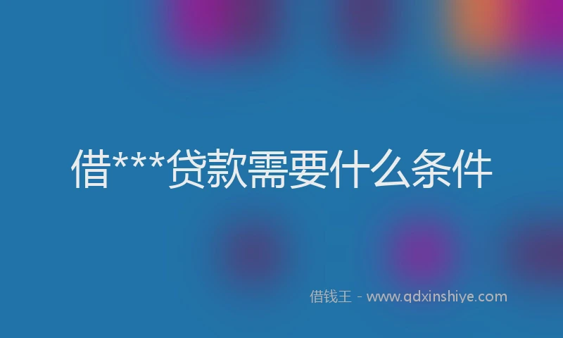 借***贷款需要什么条件
