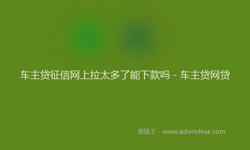 车主贷征信网上拉太多了能下款吗 - 车主贷网贷