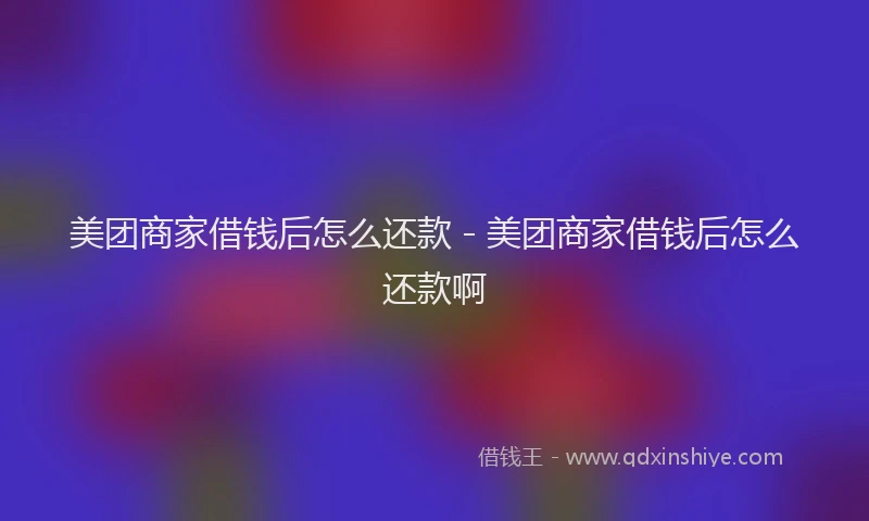 美团商家借钱后怎么还款 - 美团商家借钱后怎么还款啊