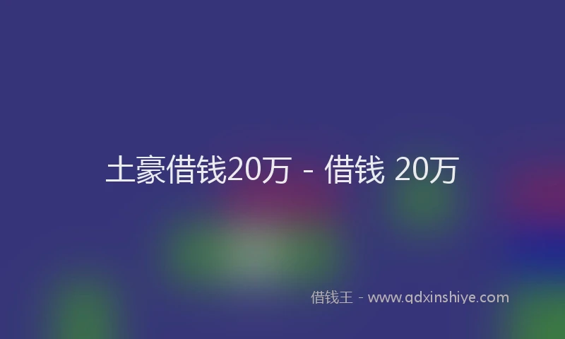 土豪借钱20万 - 借钱 20万