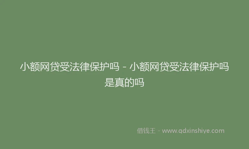 小额网贷受法律保护吗 - 小额网贷受法律保护吗是真的吗