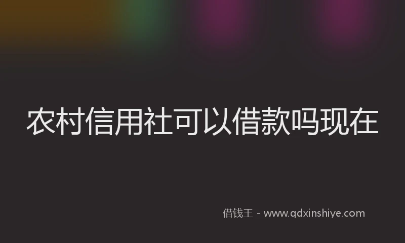 农村信用社可以借款吗现在
