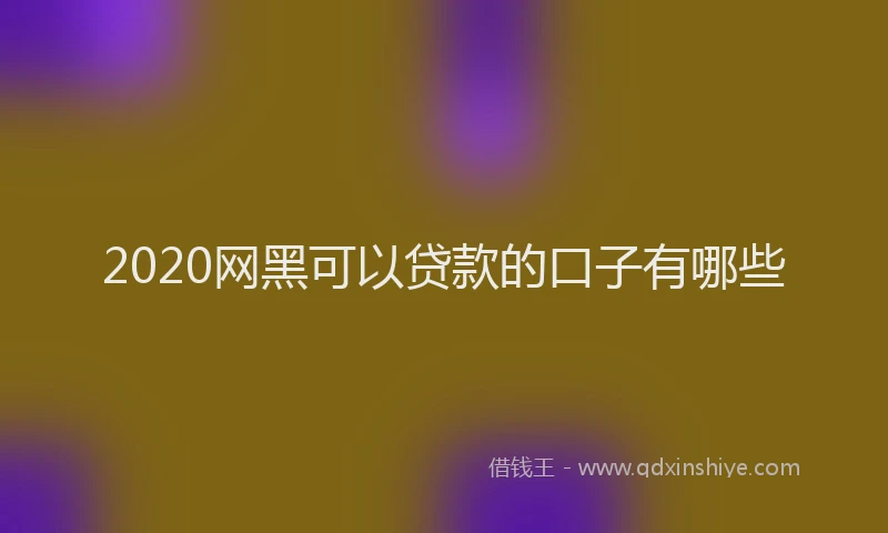 2020网黑可以贷款的口子有哪些