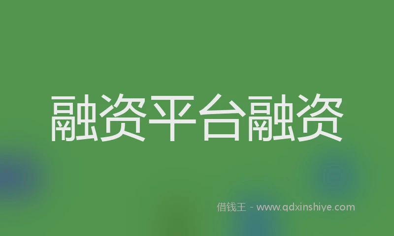 融资平台融资