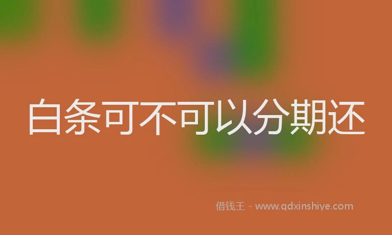 白条可不可以分期还