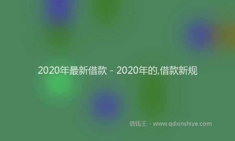 2020年最新借款 - 2020年的,借款新规