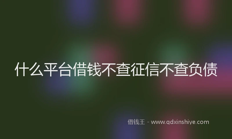 什么平台借钱不查征信不查负债