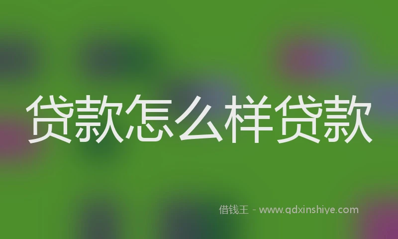贷款怎么样贷款