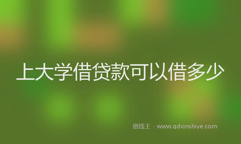 上大学借贷款可以借多少