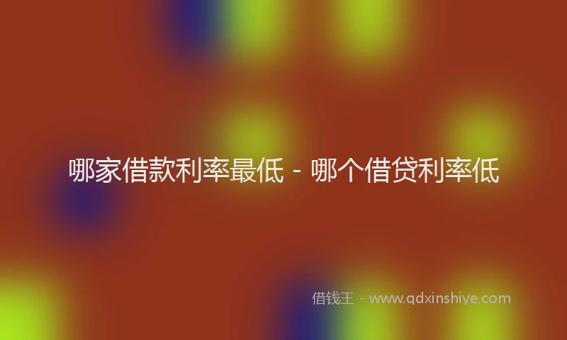 哪家借款利率最低 - 哪个借贷利率低