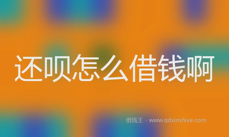 还呗怎么借钱啊