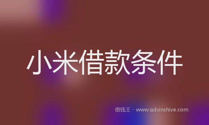 小米借款条件