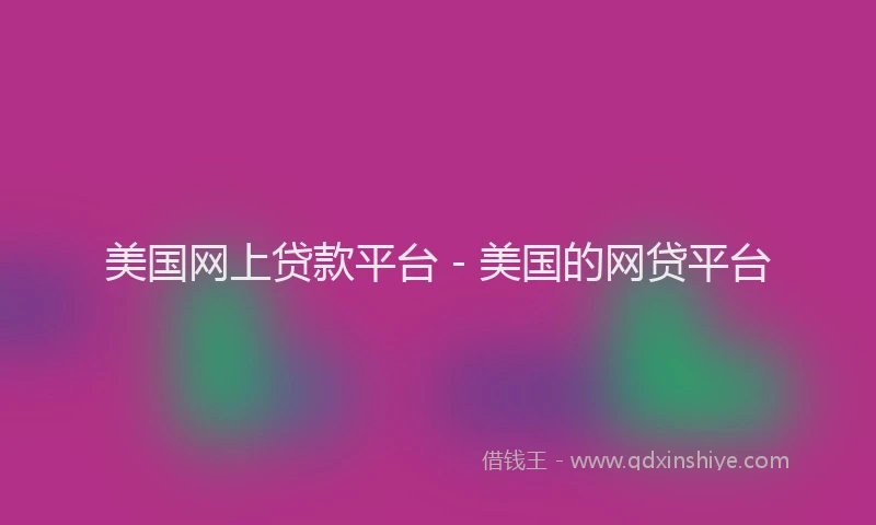 美国网上贷款平台 - 美国的网贷平台