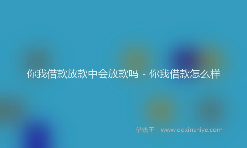 你我借款放款中会放款吗 - 你我借款怎么样