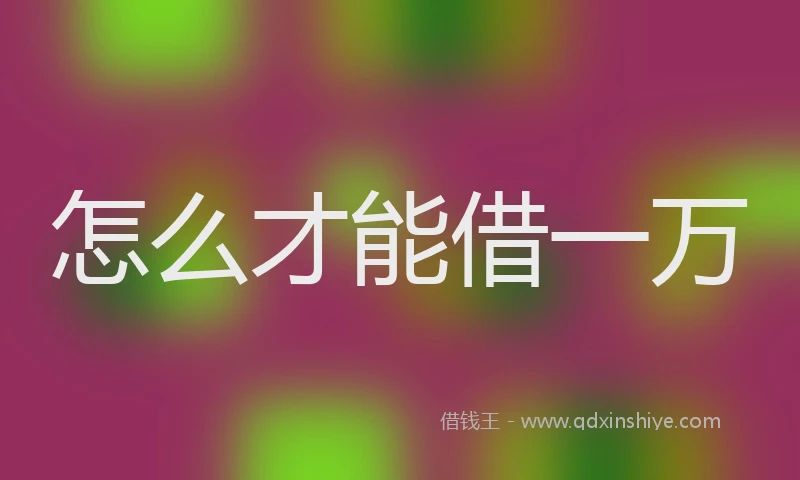 怎么才能借一万