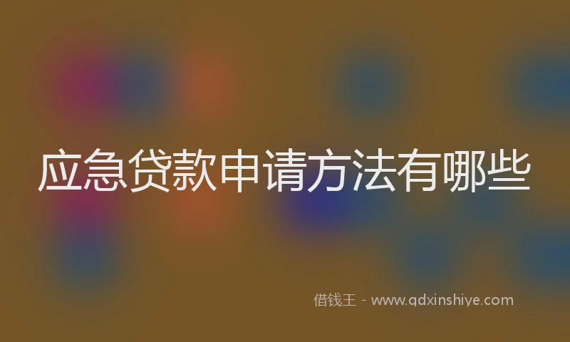 应急贷款申请方法有哪些