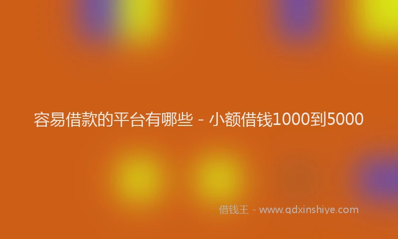 容易借款的平台有哪些 - 小额借钱1000到5000