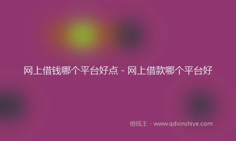 网上借钱哪个平台好点 - 网上借款哪个平台好