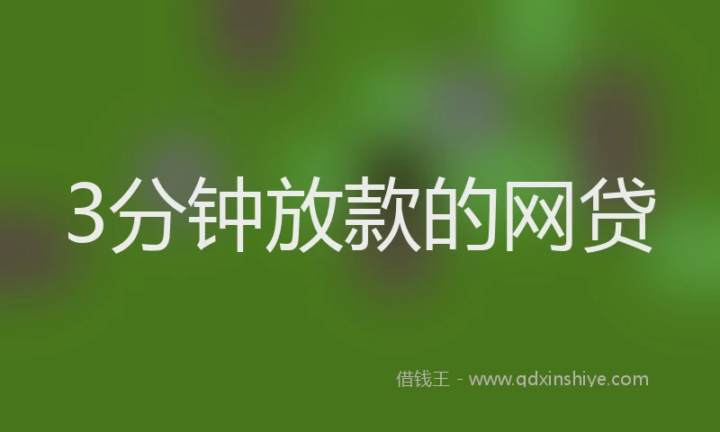 3分钟放款的网贷