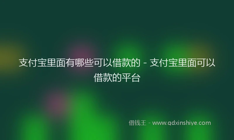 支付宝里面有哪些可以借款的 - 支付宝里面可以借款的平台