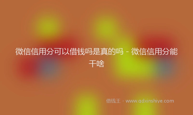 微信信用分可以借钱吗是真的吗 - 微信信用分能干啥