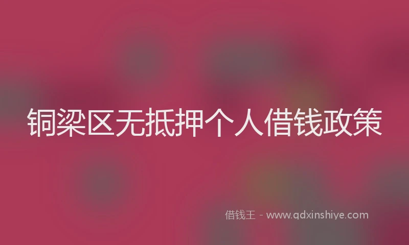 铜梁区无抵押个人借钱政策