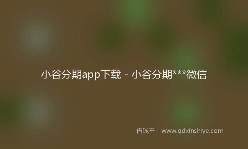 小谷分期app下载 - 小谷分期***微信