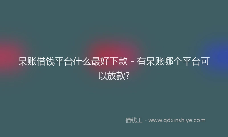 呆账借钱平台什么最好下款 - 有呆账哪个平台可以放款?