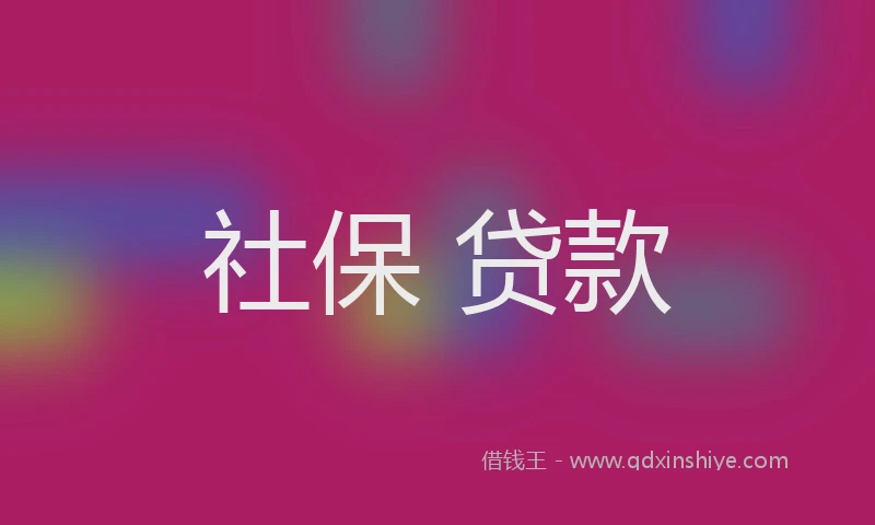 社保 贷款