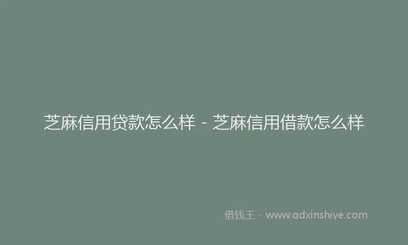 芝麻信用贷款怎么样 - 芝麻信用借款怎么样