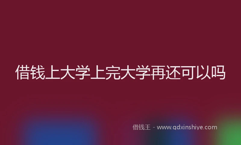 借钱上大学上完大学再还可以吗