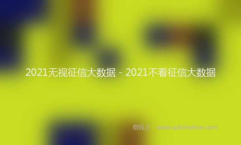 2021无视征信大数据 - 2021不看征信大数据