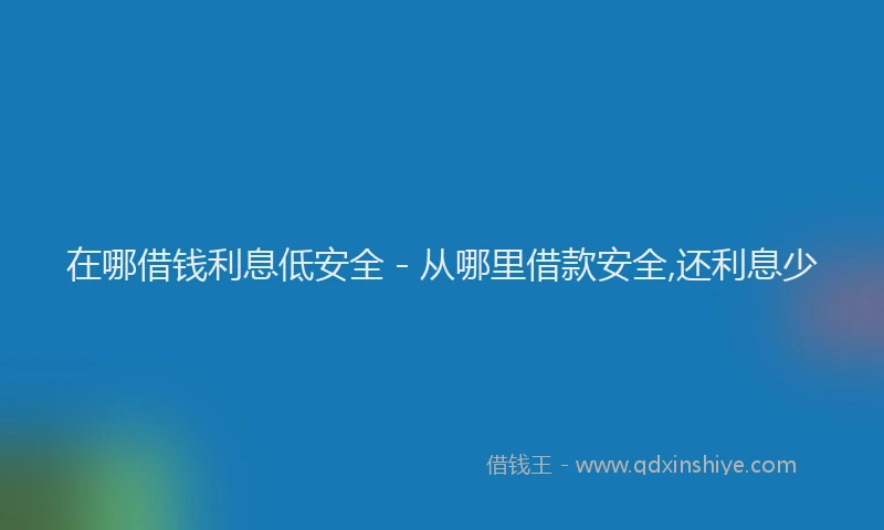 在哪借钱利息低安全 - 从哪里借款安全,还利息少