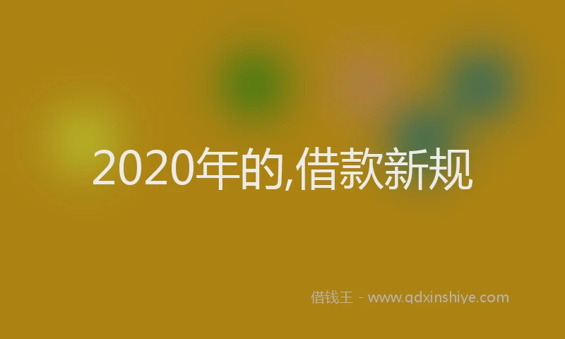 2020年的,借款新规