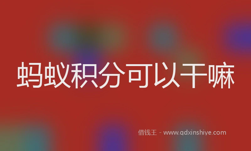 蚂蚁积分可以干嘛