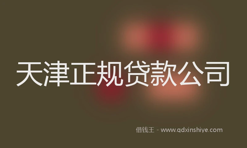 天津正规贷款公司
