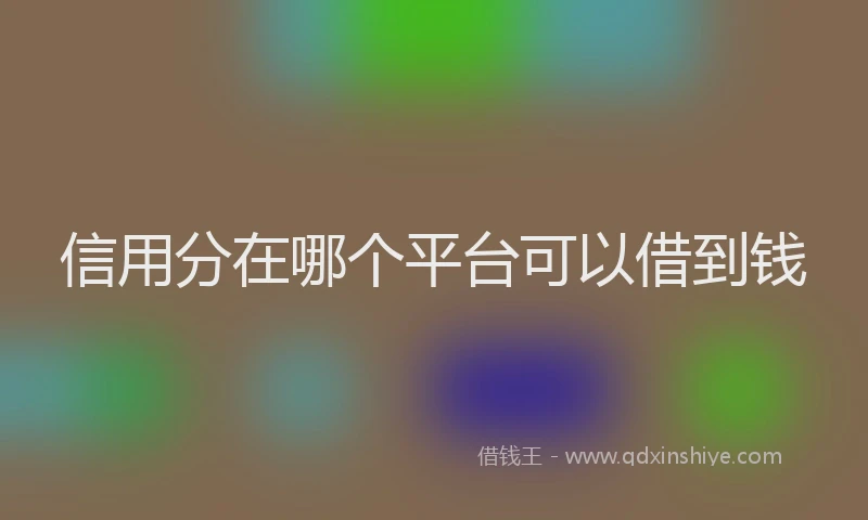 信用分在哪个平台可以借到钱