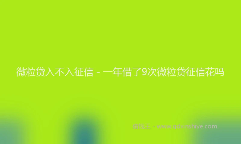 微粒贷入不入征信 - 一年借了9次微粒贷征信花吗