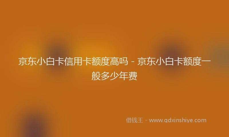 京东小白卡信用卡额度高吗 - 京东小白卡额度一般多少年费