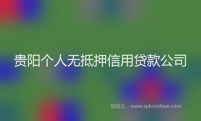 贵阳个人无抵押信用贷款公司