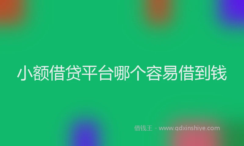 小额借贷平台哪个容易借到钱