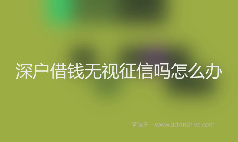 深户借钱无视征信吗怎么办