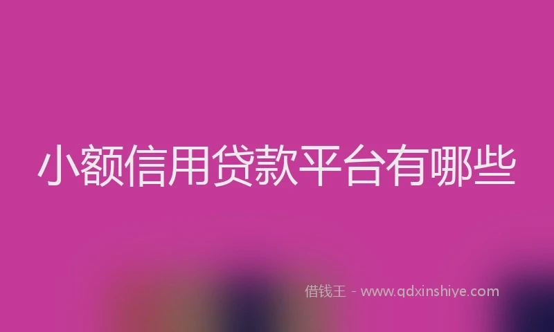 小额信用贷款平台有哪些
